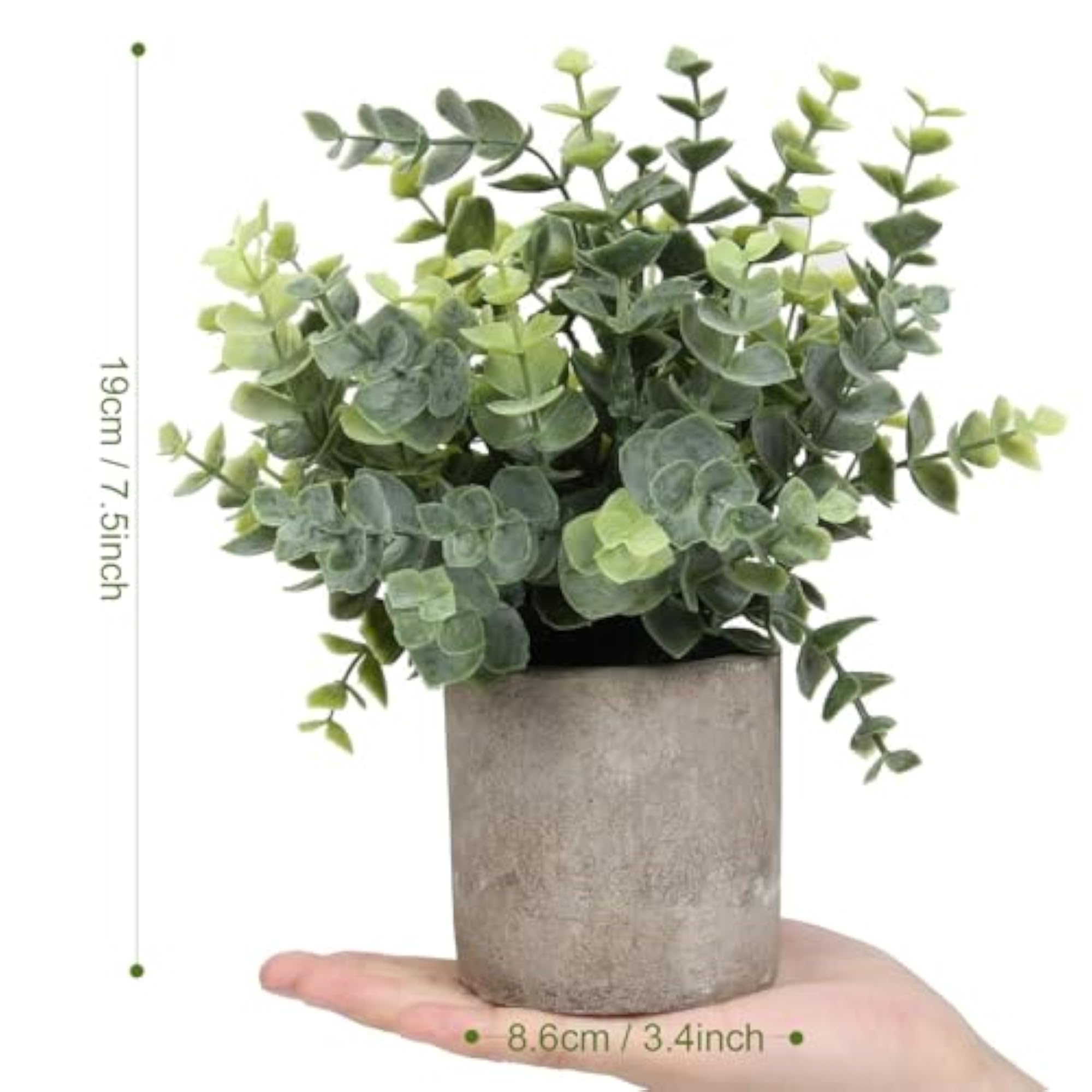 Set of 2 Mini Artificial Plants with Pot, Home Decor